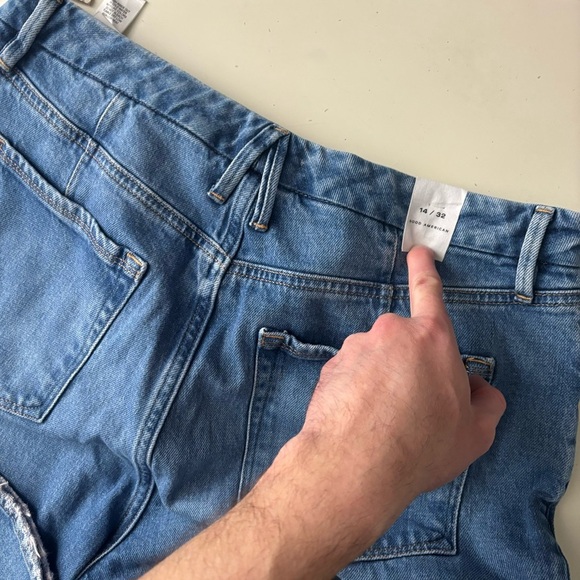 Good American Women’s Straight High Rise Cropped Jean Size 14/32 New - Picture 10 of 11